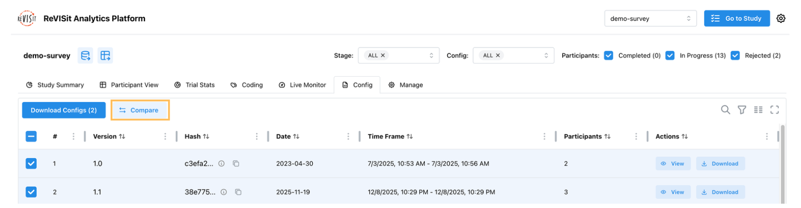 Compare Config