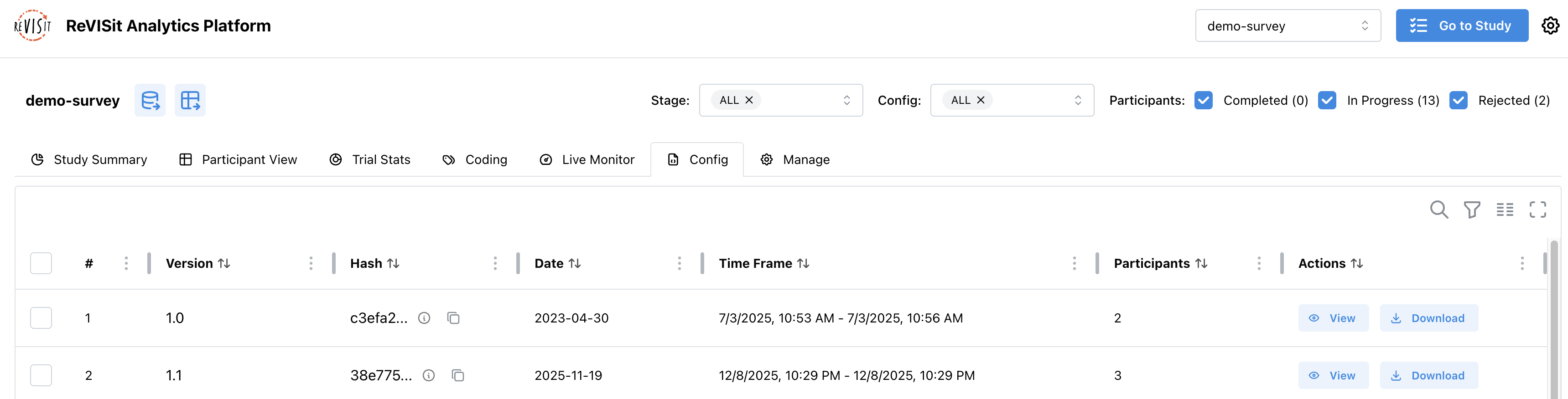 Config tab