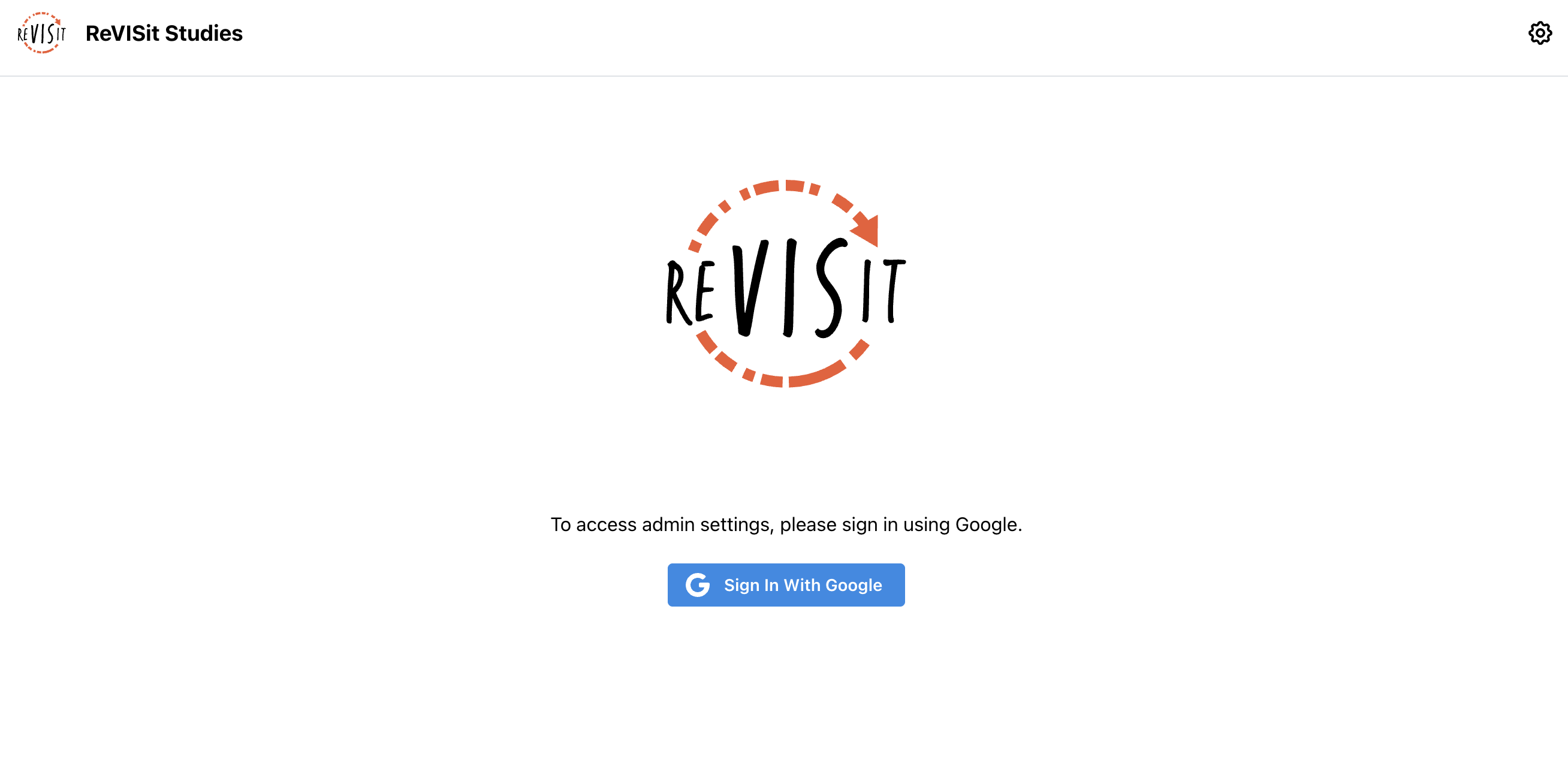 ReVISit settings page with Google sign-in