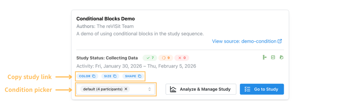 Condition study card