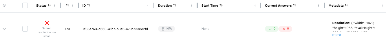 Device Size Check Rejected Participant