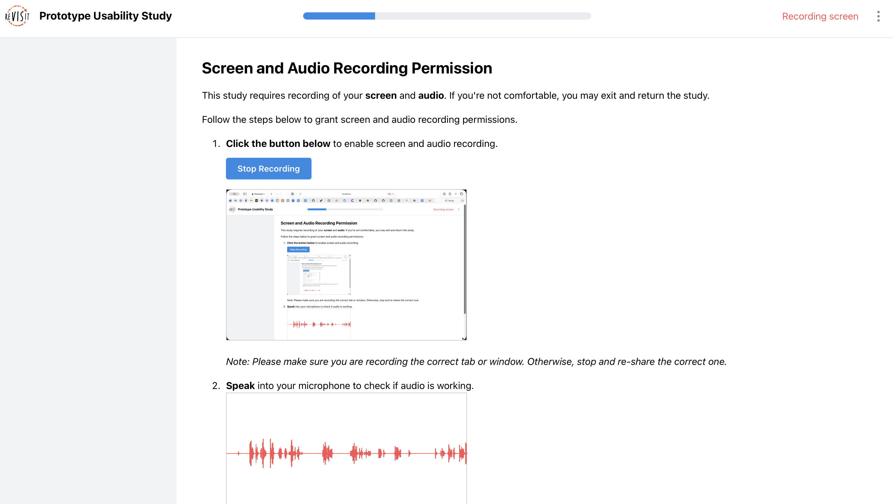 The Participant Replay interface showing a recording of a participant navigating the Figma prototype in the main pane, with the audio waveform timeline running along the bottom of the player. The qualitative coding panel is open on the right, displaying the auto-transcribed think-aloud text with analyst annotations applied.