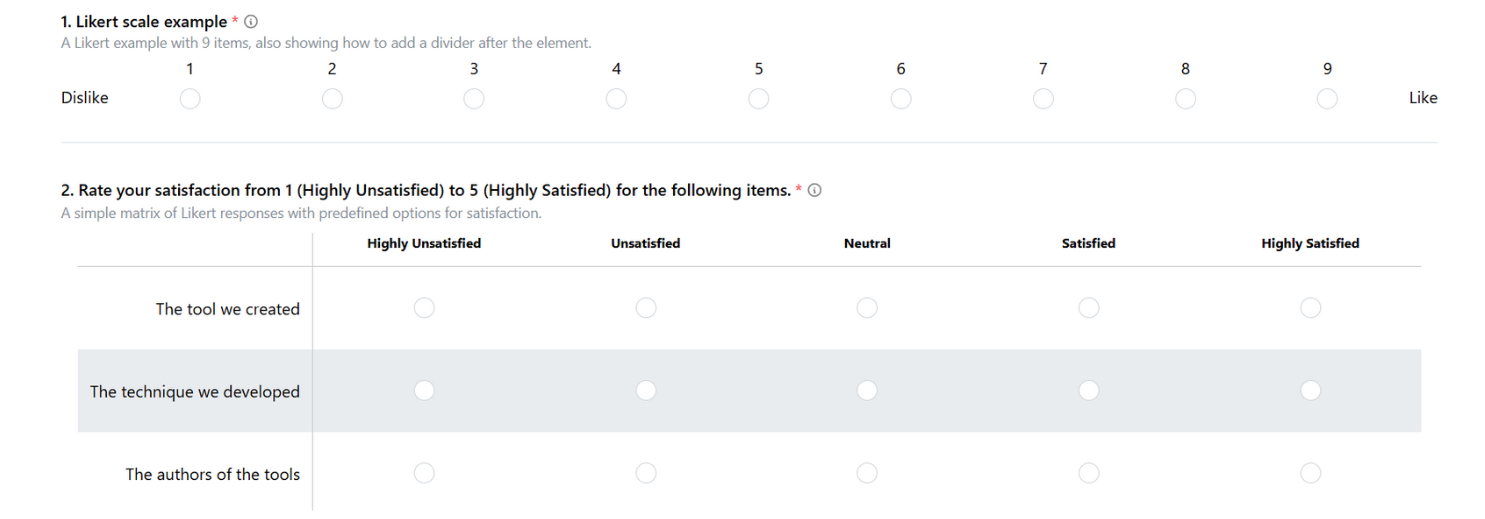 Two questions separated by a divider.