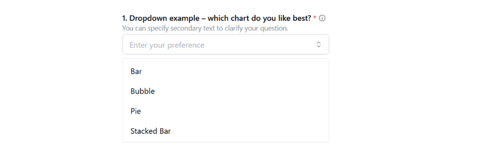A dropdown box with secondary text