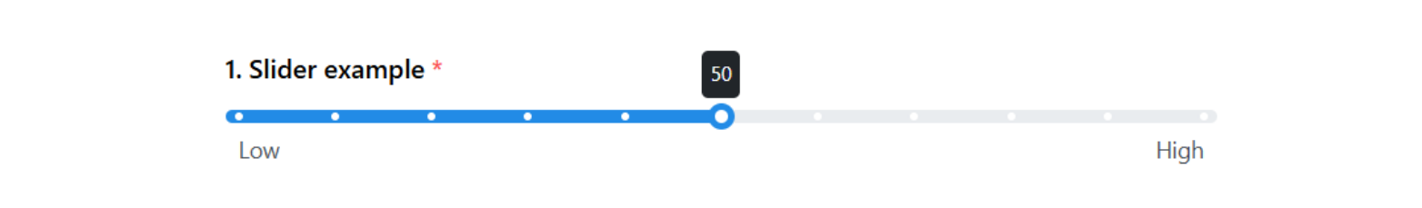 Slider example with step 10 and spacing 10