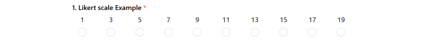 A likert response with spacing 2