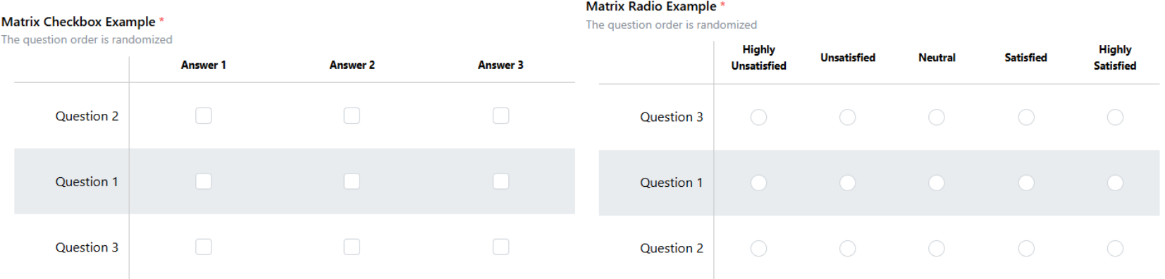 Randomization of question order