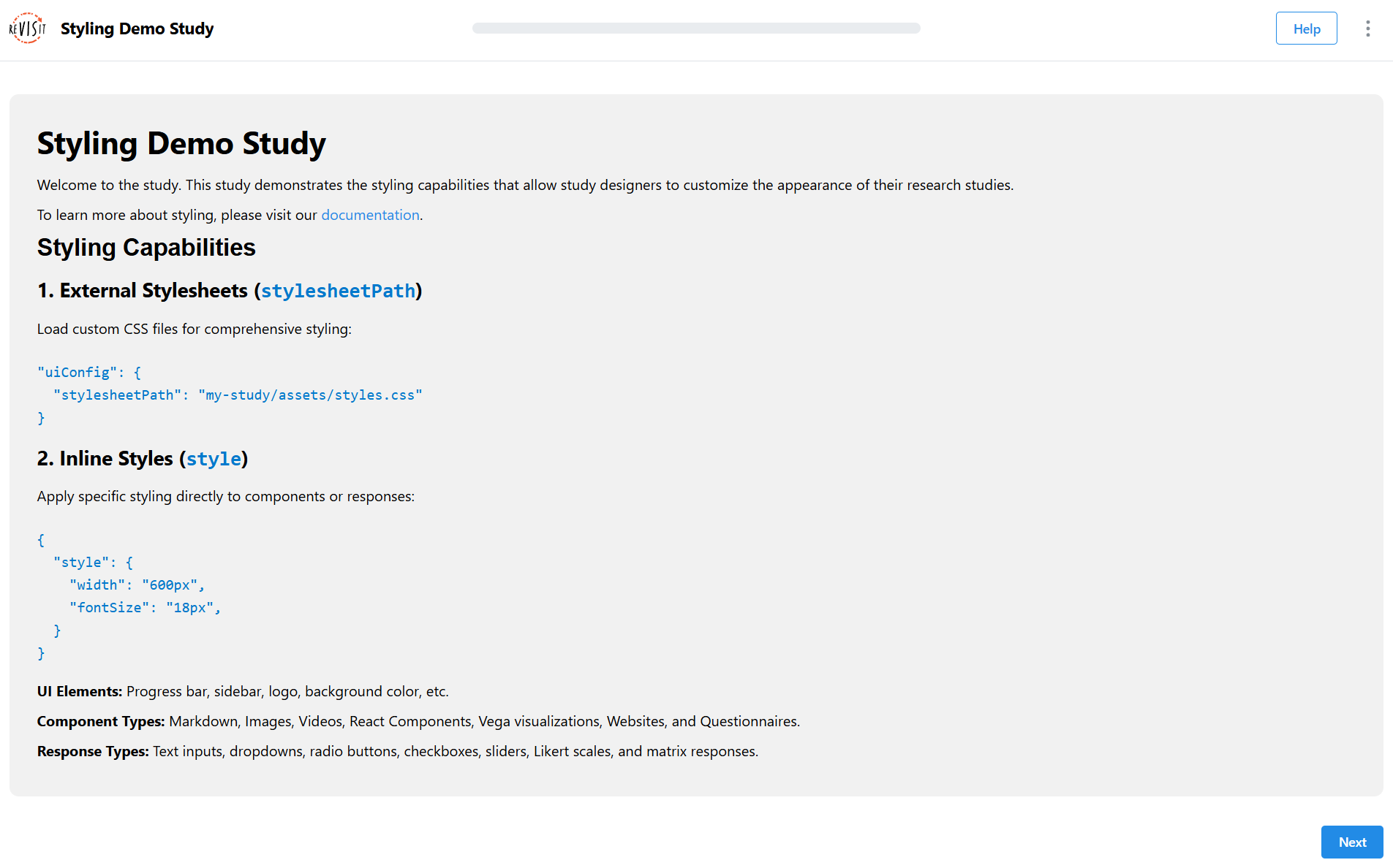Markdown Component Style