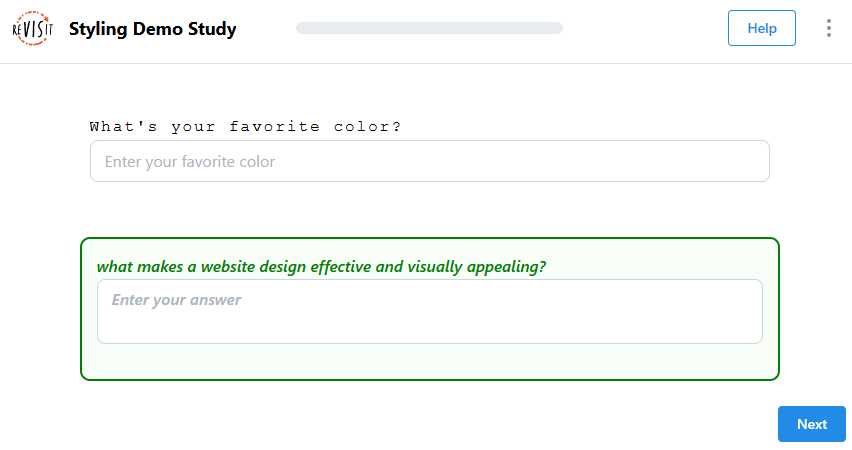 Text Response Styling
