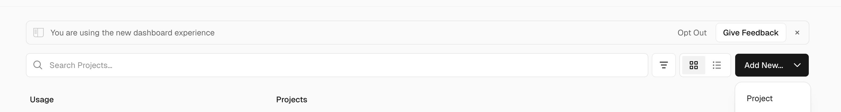 Clicking the vercel navbar to pick a new project